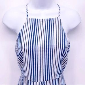 3/$15 Lush Blue and White Pinstriped Mini Dress Sz XS